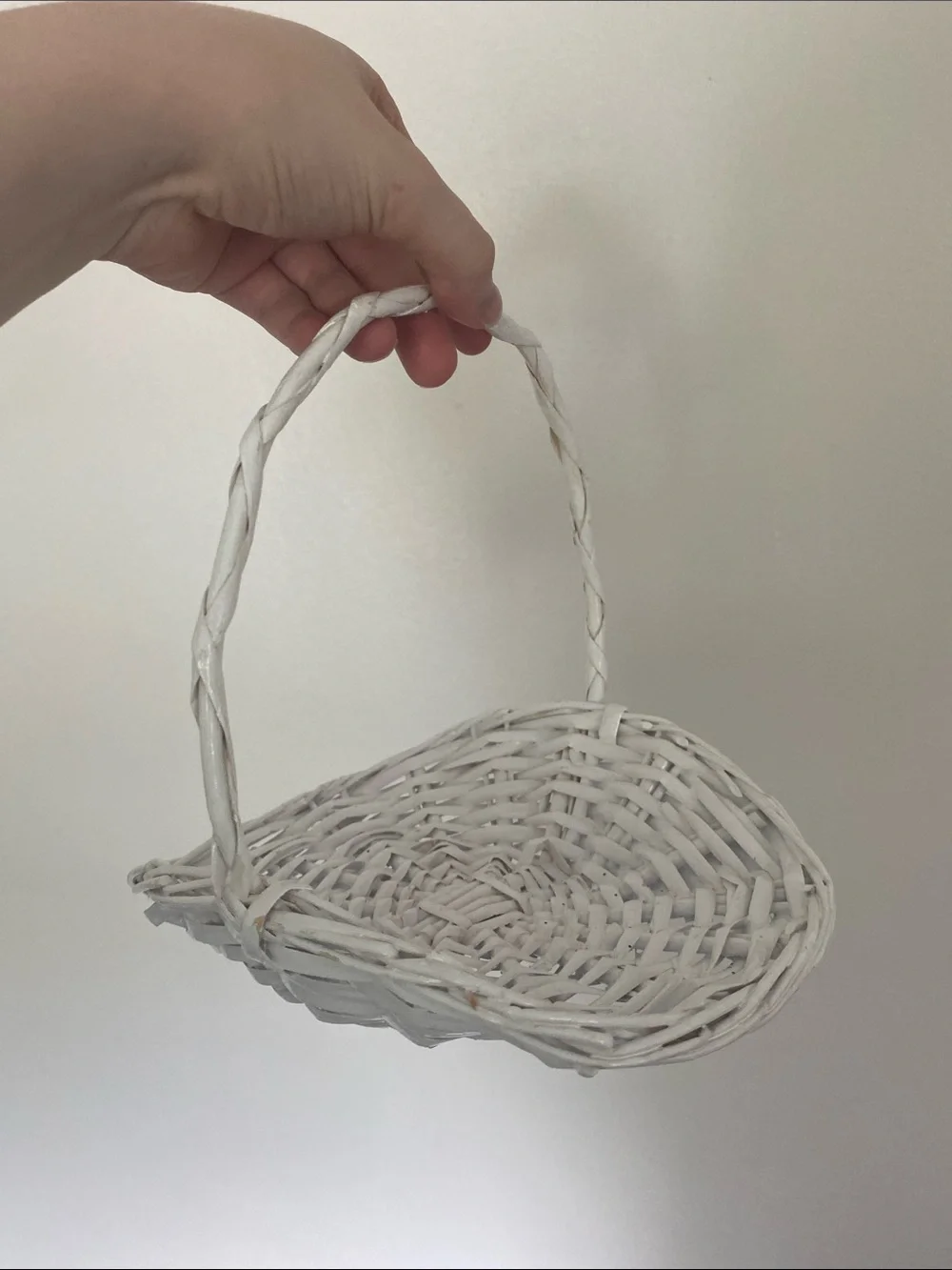 White Woven Handled Basket